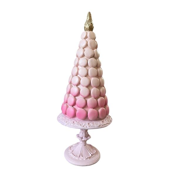 Peppermint Square Pink Ombre Macaron Tree 18in Resin Chic Holiday Decor NEW - Picture 8 of 11